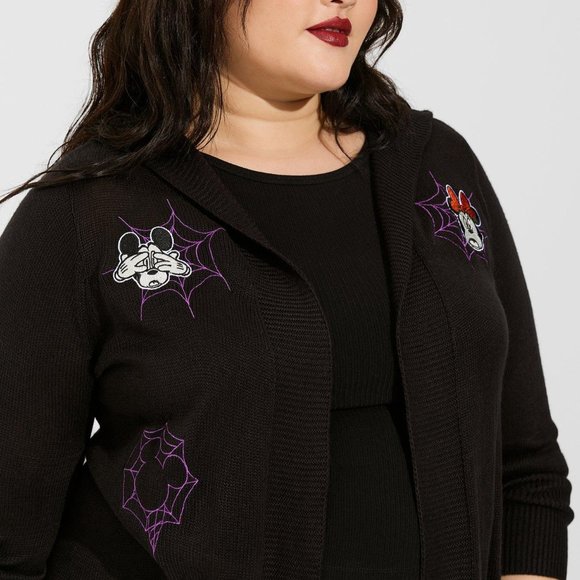 ❤️NWT VINTAGE TORRID CARDIGAN MICKEY MINNIE MOUSE HALLOWEEN HOODIE SWEATER PLUS - Picture 11 of 13